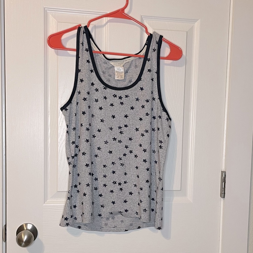 Lucky Brand gray tank w/ black stars sz M
